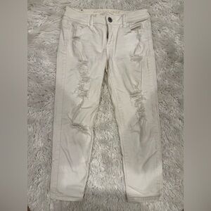 American Eagle Outfitters Cream Ankle Jeans